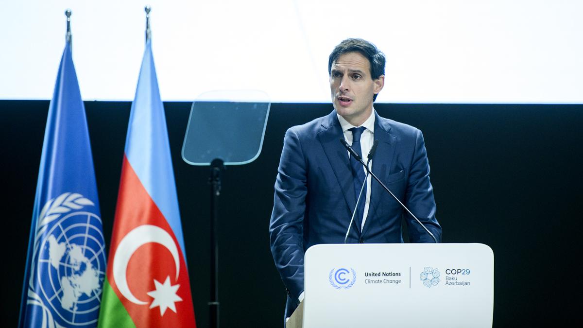 El comisario europeo de Acción Climática, Wopke Hoekstra, en la COP29.