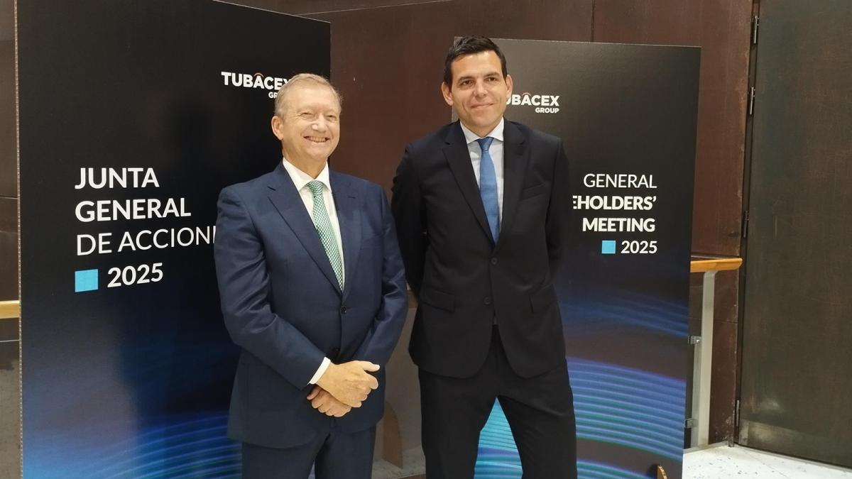 El presidente de Tubacex, Manuel Moreu, y el CEO de la compañía, Josu Imaz.